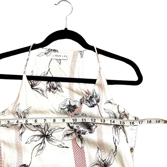 Linen Lux Women's Floral Linen Dress with Side Slits - Picture 7 of 9